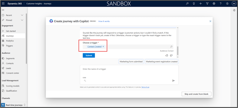 Effortless Customer Journey Creation with Copilot in Dynamics 365 Marketing