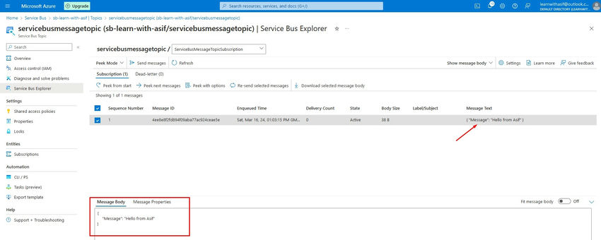 REST API to Send Messages to Azure Service Bus